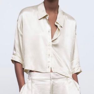 Zara Flowy Satin Effect Top